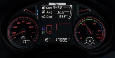 Daf XF Euro 6 more readable dashboard v2.0 1.49