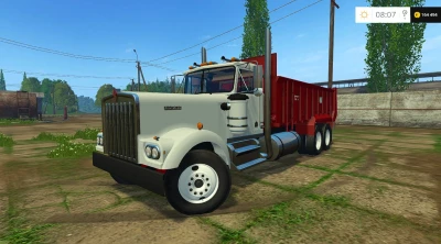 KENWORTH W900A MANURE SPREADER TRUCK NEW WHITE V1.0