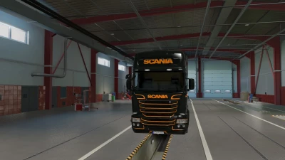 Scania RJL Black And Orange Skin 1.49