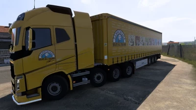 Skin Truck Volvo FH16 Globetrotter XL 8×4 + Skin Trailer 1.50