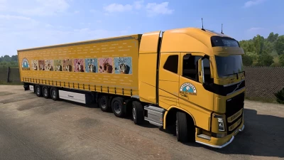 Skin Truck Volvo FH16 Globetrotter XL 8×4 + Skin Trailer 1.50