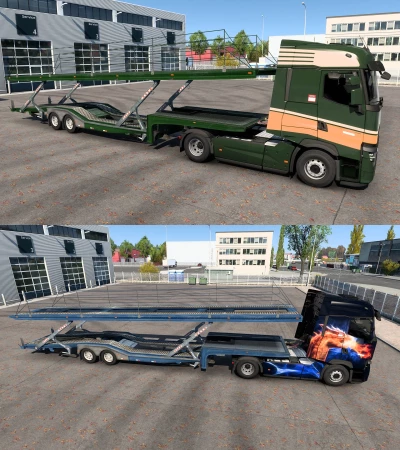 OWNABLE OLD SCS CAR TRANSPORTER TRAILER ETS2 1.50.x