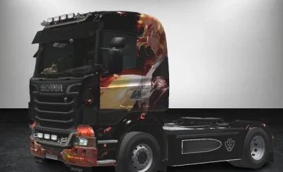 Rengoku skin of Kimetsu No Yaiba/Demon Slayer for Scania R 1.50