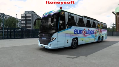 Scania Touring Euro line professional bus skin with bus mods 1.50.x