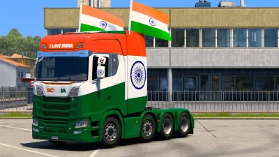 Indian Flag Skin for Scania S Highroof & Trailer Box v1.0