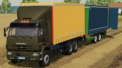 Kamaz 6520 Curtain Truck & Krone Tandem Profiliner Trailer v1.0.0.0