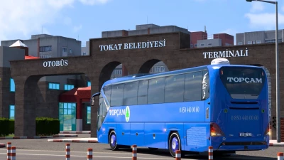 NEW NEOPLAN TOURLİNER C13 BLUE TOPCAM SKİN PACK v1.0