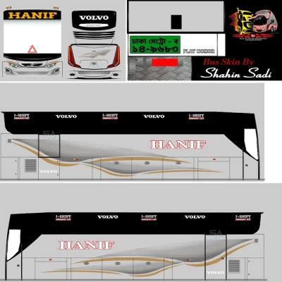 Volvo 9700 and 9400 bus Hanif bus skin + 4 euro skin pack + ai traffic