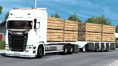 Custom Flatbed Chassis and Trailer Combo for RJL & Next Gen Scania v4.0 1.51