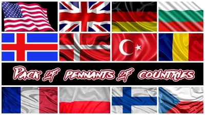 Pack of pennants of countries v1.0