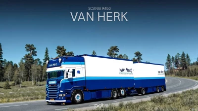 Scania R450 Van Herk + trailer v15.0 1.53