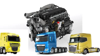 Real Paccar MX 13 engine sound on all the DAF Trucks v7.0