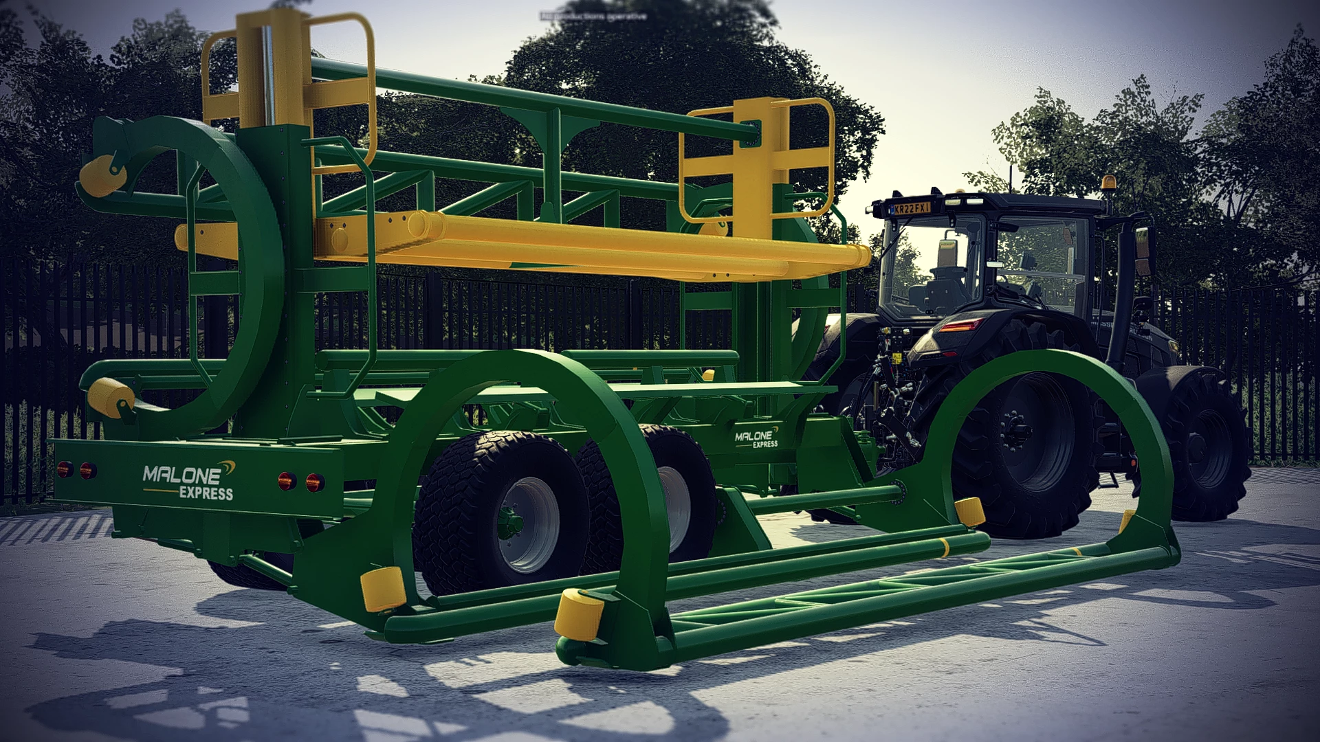 Bale loader out at the shop