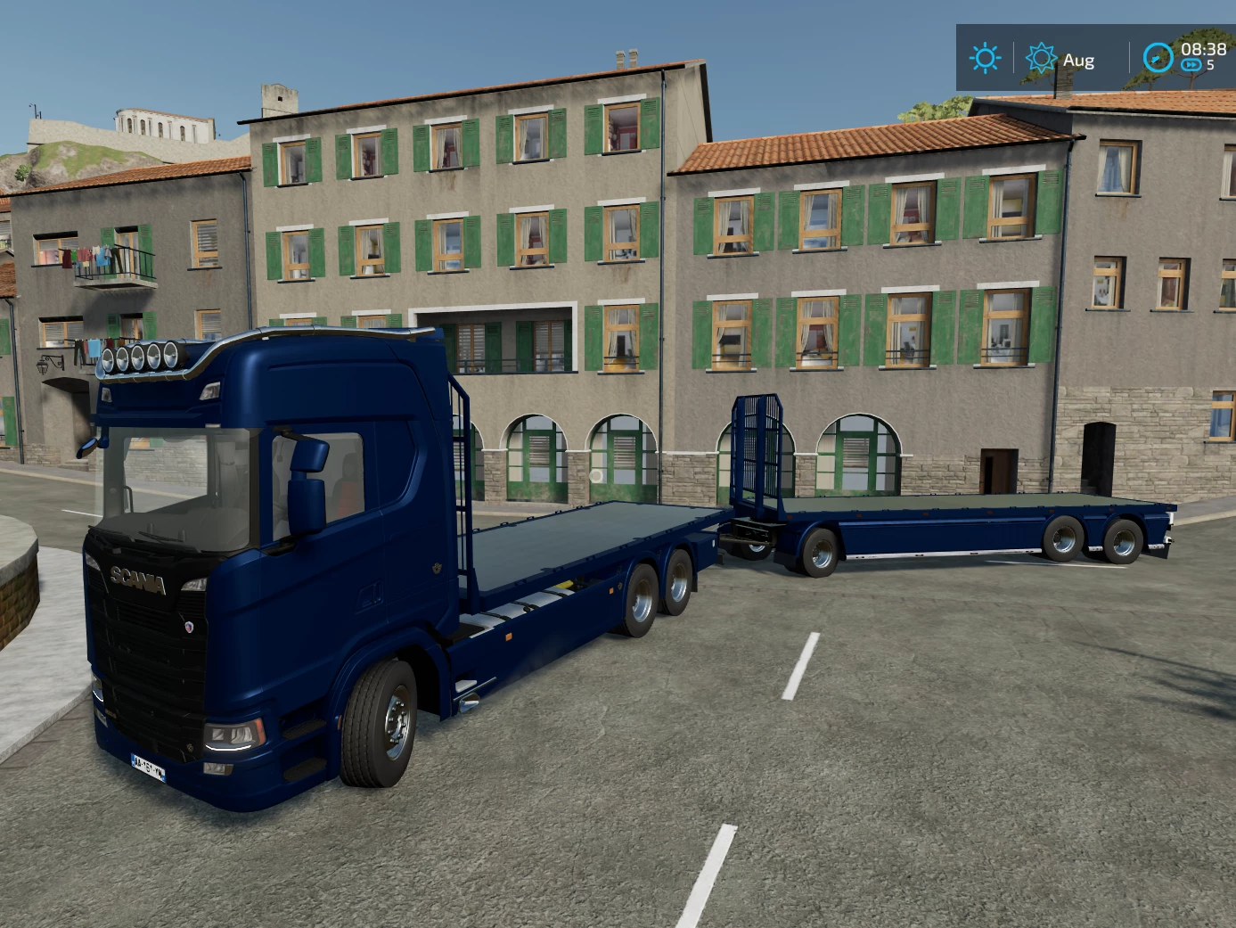 ScaniaS Plateau + Trailer