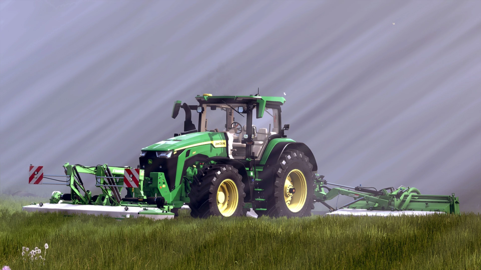 mowing the silage